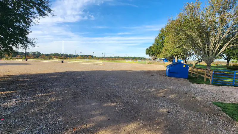 Parking area beside the fields