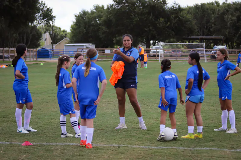 Players during a campus training drill