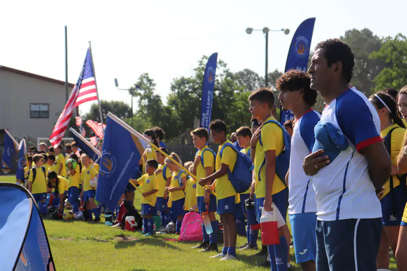 Campers training and competing at the Barcelona International Elite Soccer Camp