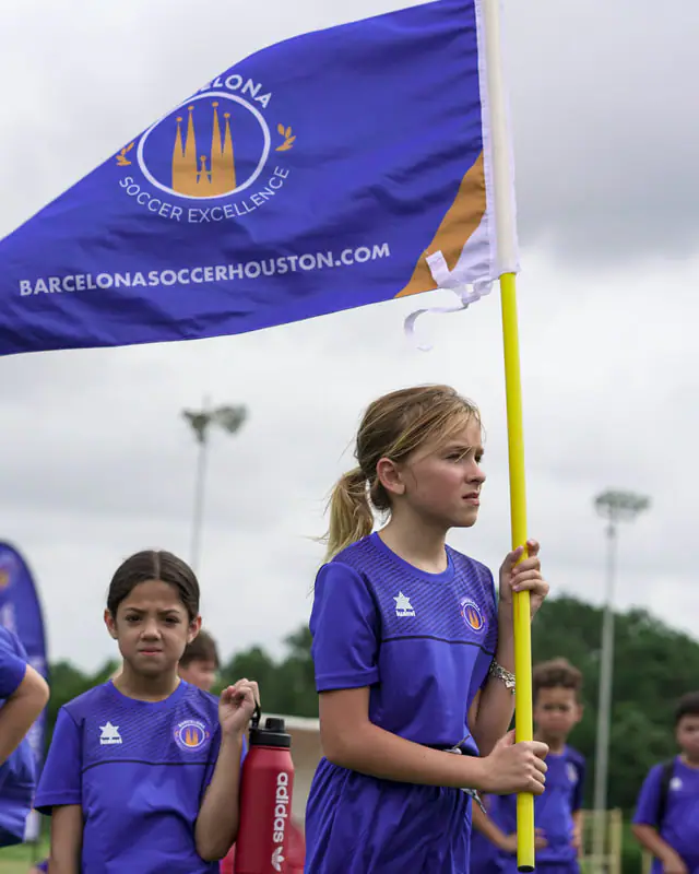 Campers training and competing at the Barcelona International Elite Soccer Camp