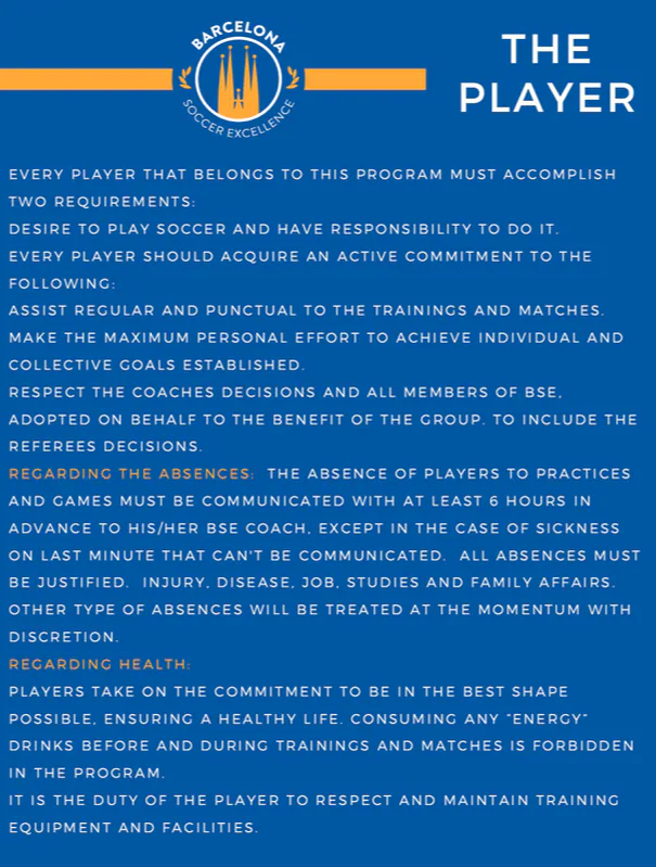 The player: program requirements and commitments